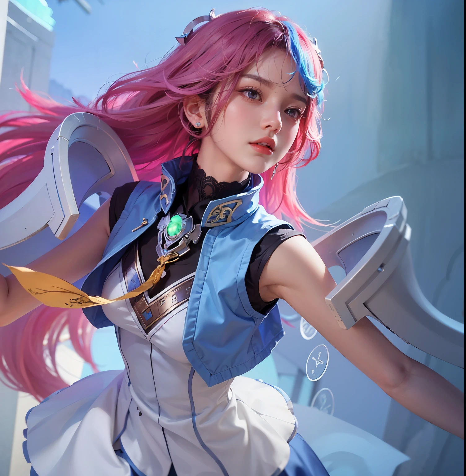 a close up of a girl , detailed strands of hair , big booobs , shadowbringers cinematic, 4 k detail fantasy, a beautiful fantasy empress, game cg, xianxia fantasy, xianxia hero, 2. 5 d cgi anime fantasy artwork, cinematic goddess close shot, ruan jia and artgerm, wow 4 k detail fantasy, hyper-detailed fantasy character, high definition, hyper- detailed,perfect, fantastic, detailed facial and body skin texture, detailed vagina (pussy), detailed eyes . ultra realistic, ultra detailed ,pink hair
