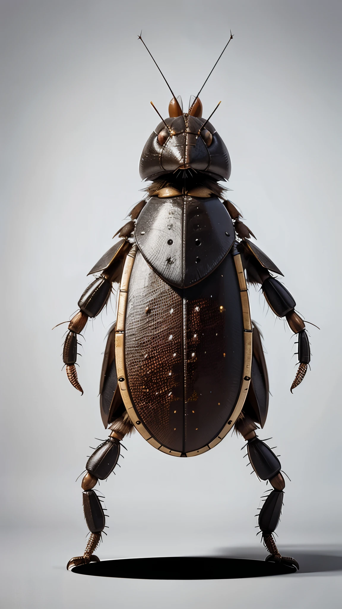 character cockroach, standing full length, pixel illustration