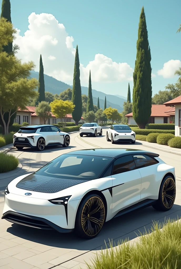 Innovative family cars using solar power for effiency