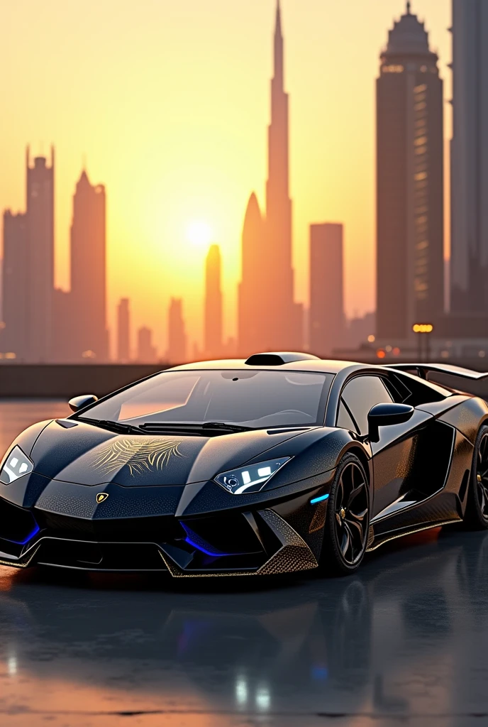A new Lamborghini with black panther edition ,Dubai bg