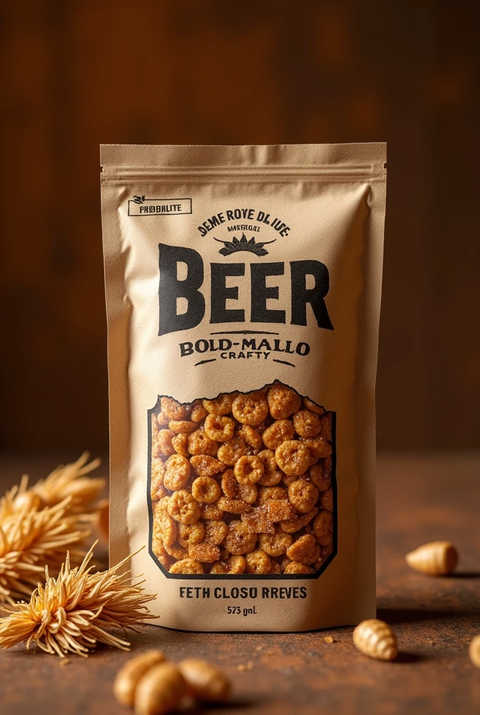 Make a packaging for a beer-flavored cereal bar
