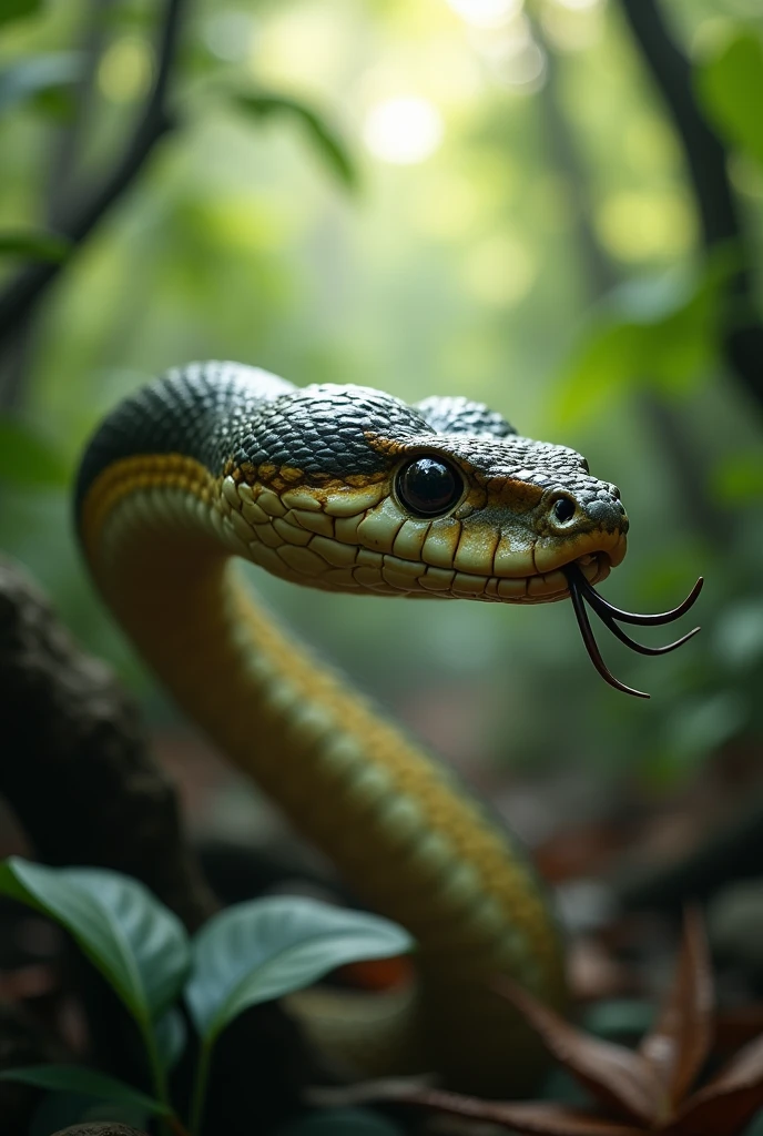 Snake fang, 1, (running in jungle in day light) ,8k, RAW Photos, Highest quality, masterpiece,Highest quality