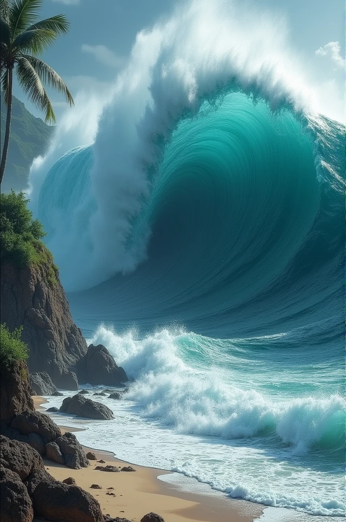 Create a printable tsunami image