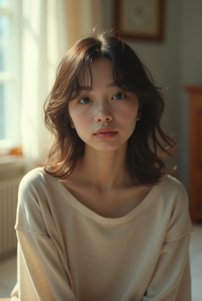 Background blur room 18 years cute girl