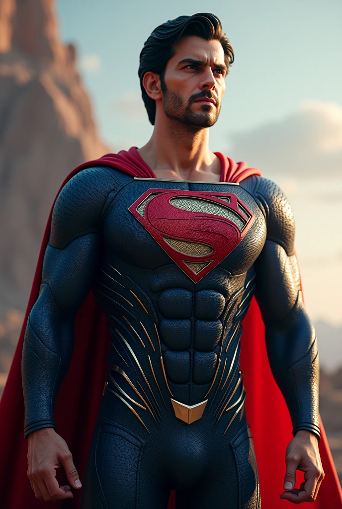 Hrithik Roshan in Superman suit,realistic, unreal engine,fully detailed