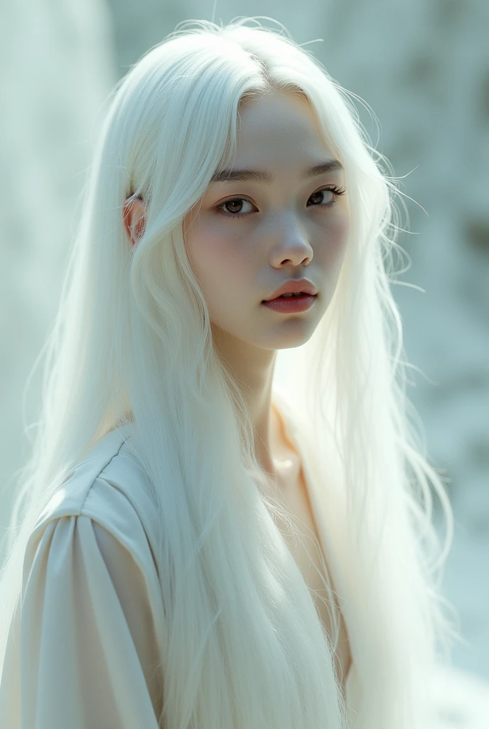 White hair, Surrealism, 8k, Great detail, chest,
