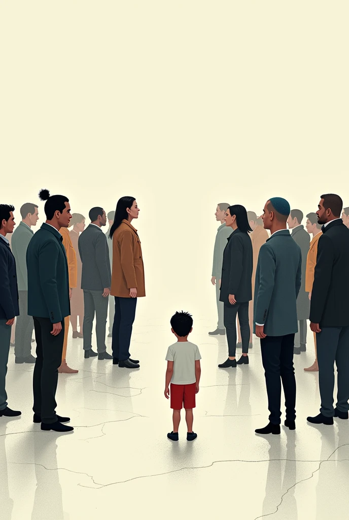An easy-to-draw image of discrimination against social groups
