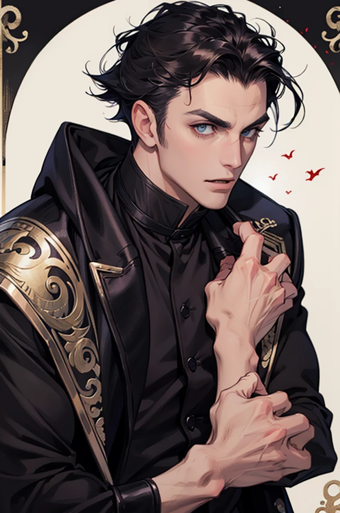 Handsome guy vampire from all sides