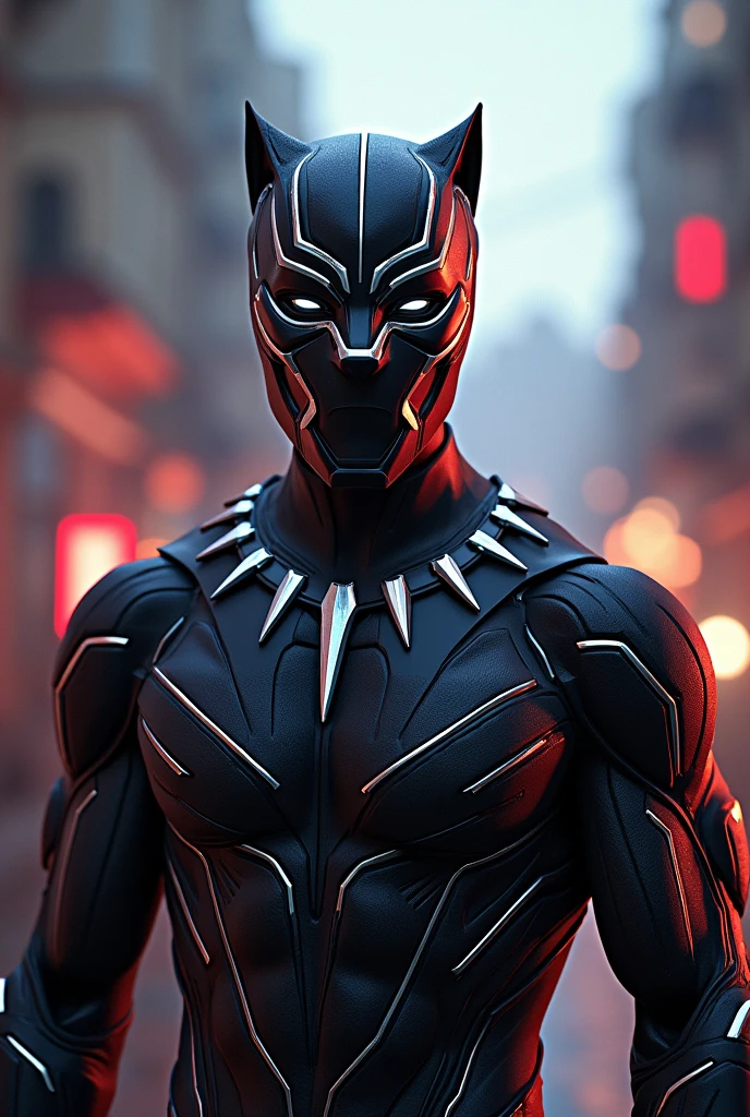 Shahrukh Khan in black panther suit,realistic, unreal engine,fully detailed