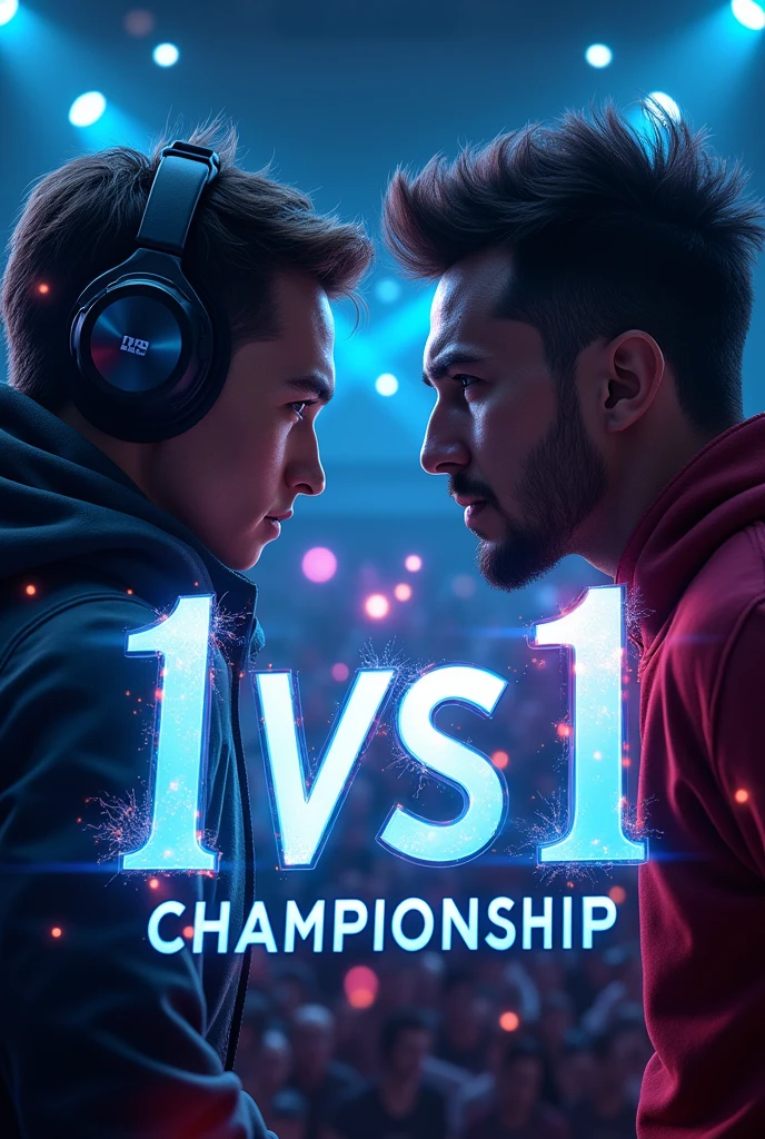 I want "1 vs 1 Championship" written in a gaming font.