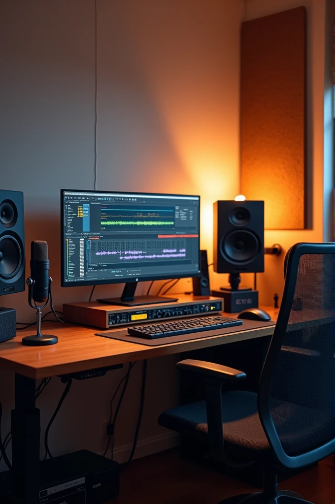 Create a studio imagine with pc and mic