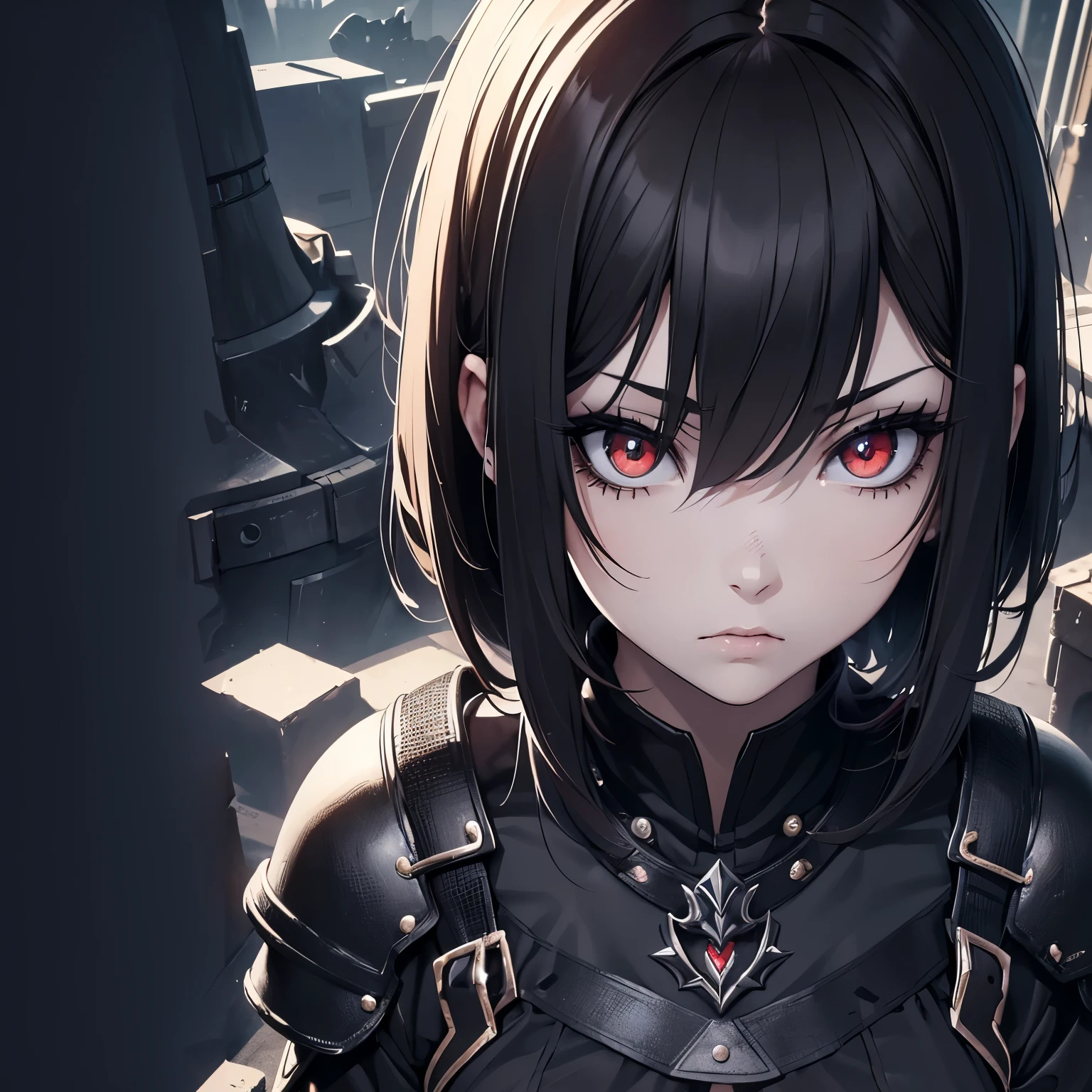 anime girl with red eyes and black leather outfit standing in a dark room, badass anime 8 k, detailed digital anime art, detailed anime art, extremely detailed artgerm, anime art wallpaper 4k, anime art wallpaper 4 k, detailed portrait of anime girl, anime style 4 k, portrait of a female anime hero, 4k anime wallpaper, detailed anime artwork