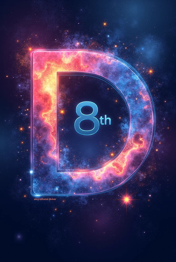 Can u create a profile picture for our class 8th D written in it with bold and add not any kind of students or humans but still decorate it with may be some universe like but not exactly that