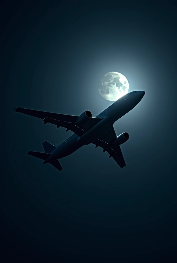 Airplane pass the moon ultra realstic 4k 8d