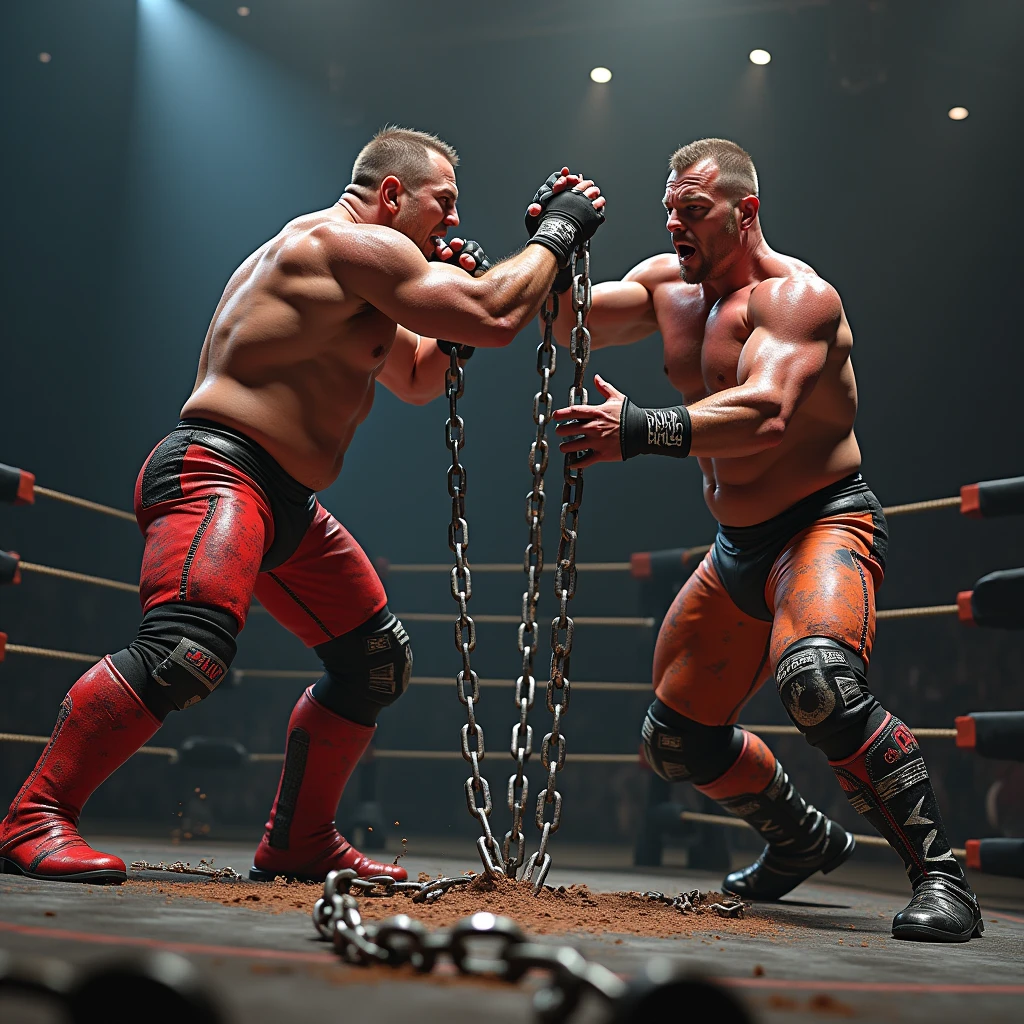 A chain death match between professional wrestlers