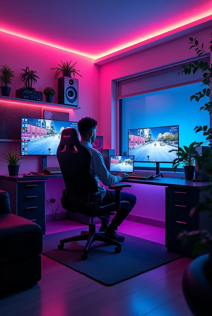 Gaming room ultra realistic RGB light