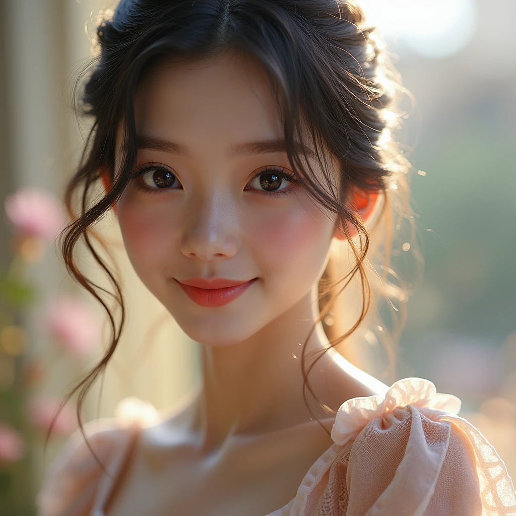 Background blur 18 years cute girl