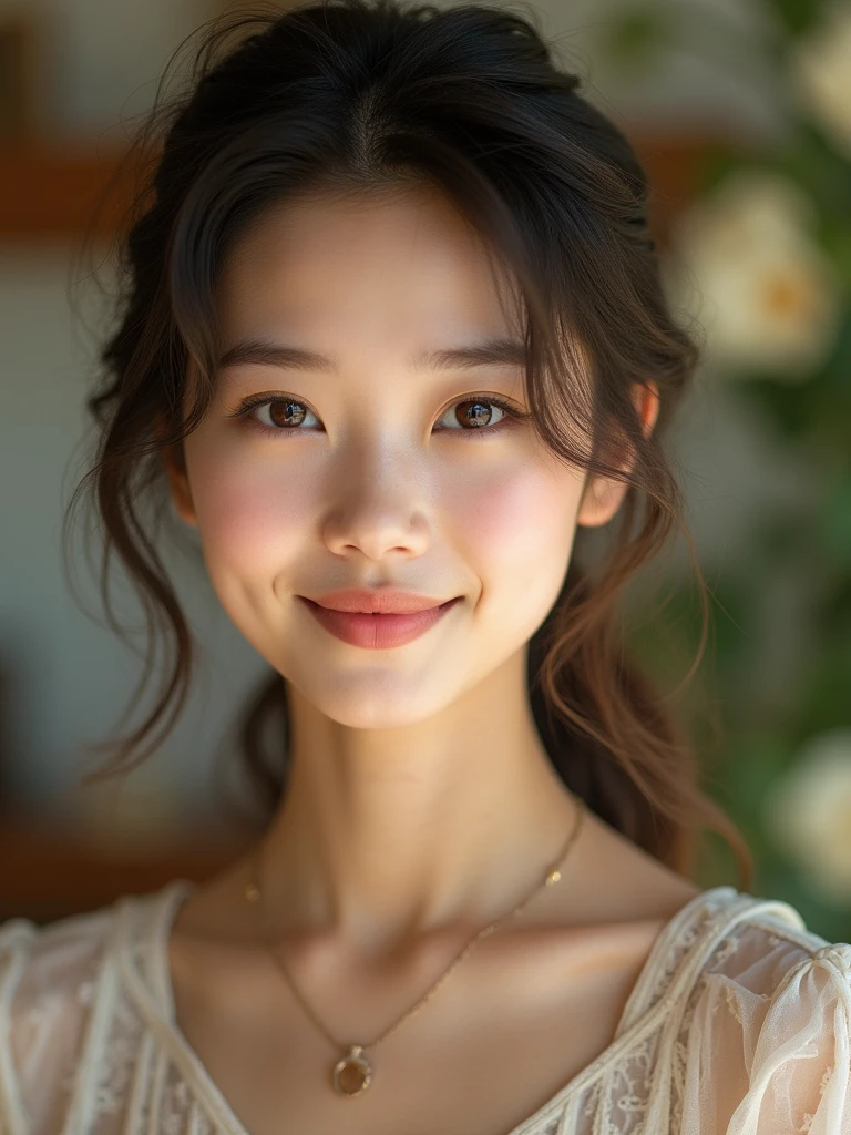 Background blur 18 years cute girl