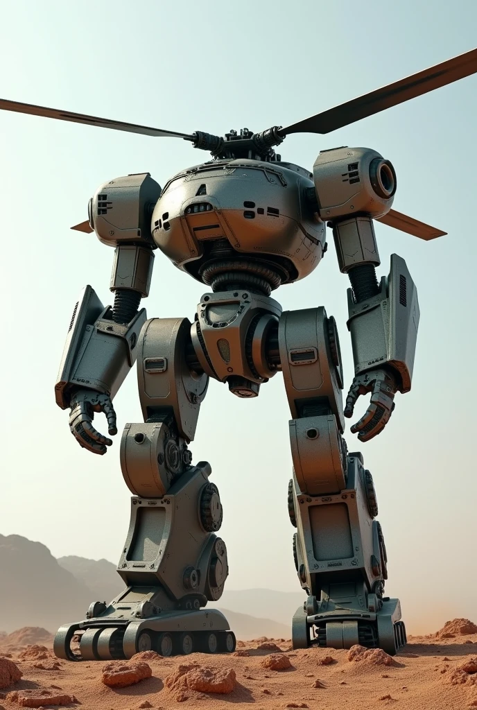 masterpiece, Highest quality, Unity 8k 、Tank and helicopter combination robot、