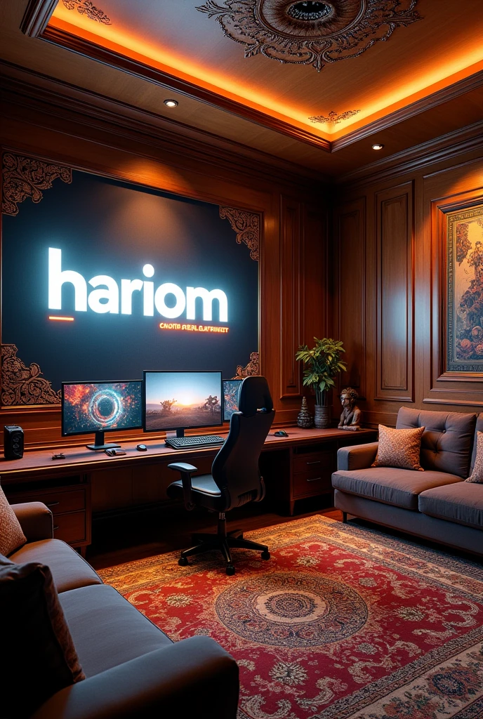 Gaming room text hariom on luxry