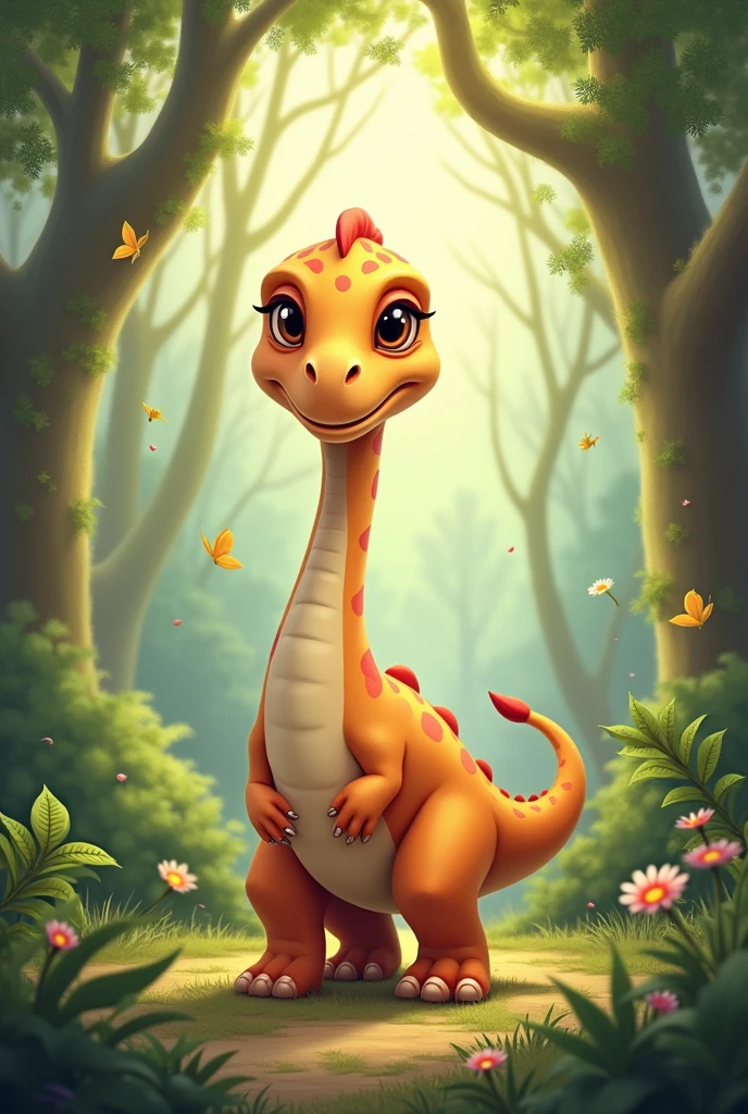 Cute brachiosaurus book cover