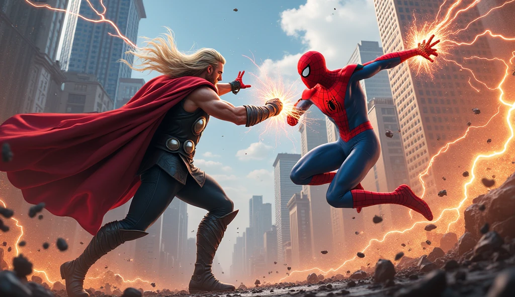 Thor and spider man fight 2