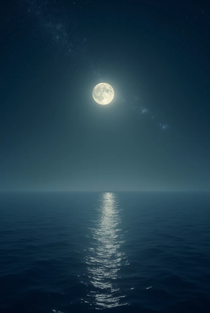 Sea of night、starry skies、moon