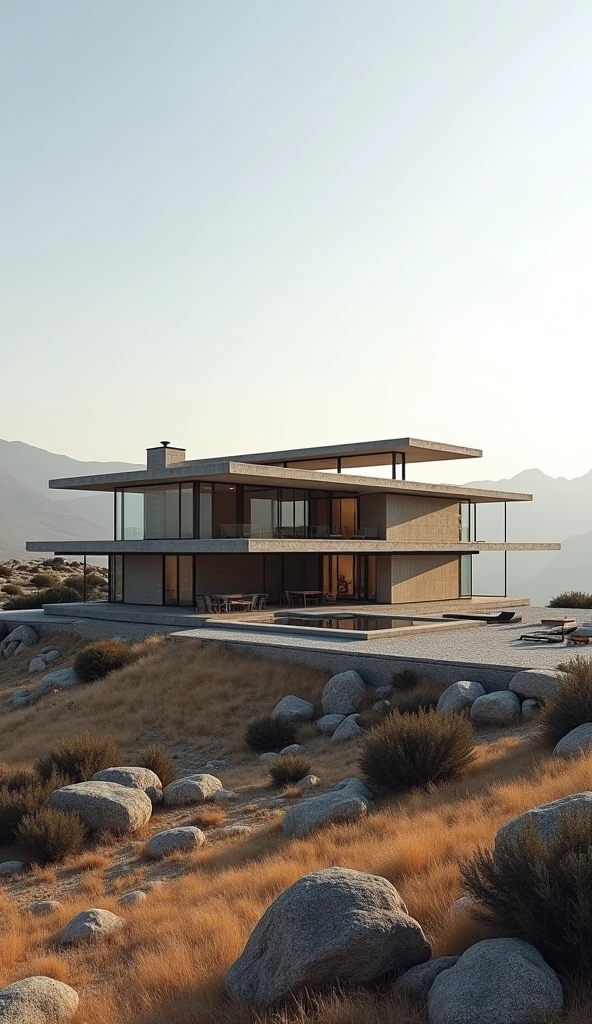 Modern house in the middle of nowhere