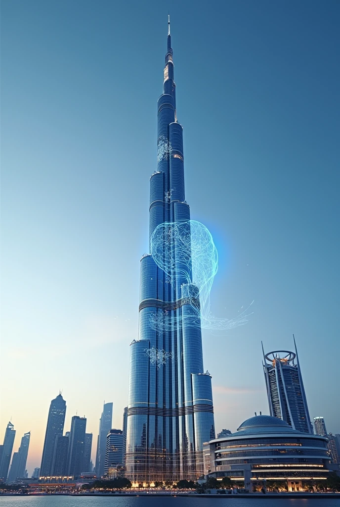 Ar logo design on burj Khalifa building 
