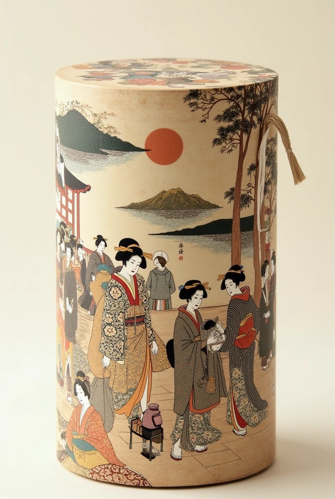 A wrapper filled with Ukiyo-e-style images