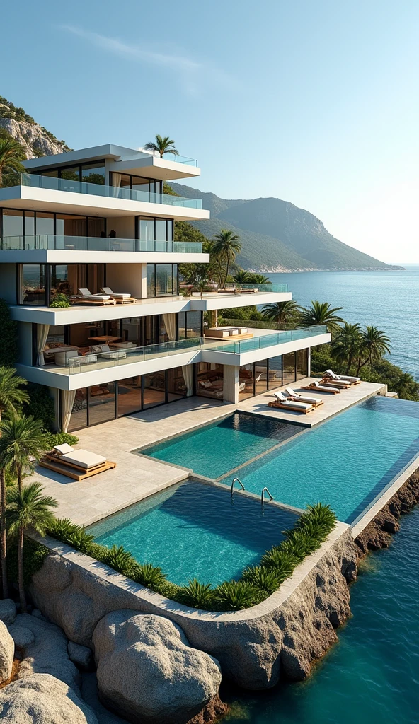 Modern mansion near beach with swimming pool and football ground