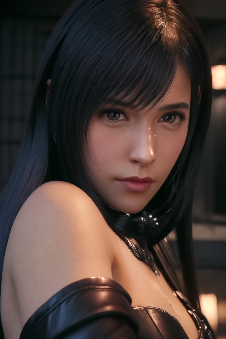 put hands cheek,(embarrassed face:1.4),(blush:1.4),reika\(gantz black suit\), (8k, best quality, masterpiece:1.2), (realistic, photo-realistic:1.37), large breasts,ultra-detailed, 1 girl,cute, solo, sad, beautiful face, black eyes,in room,looking at viewer