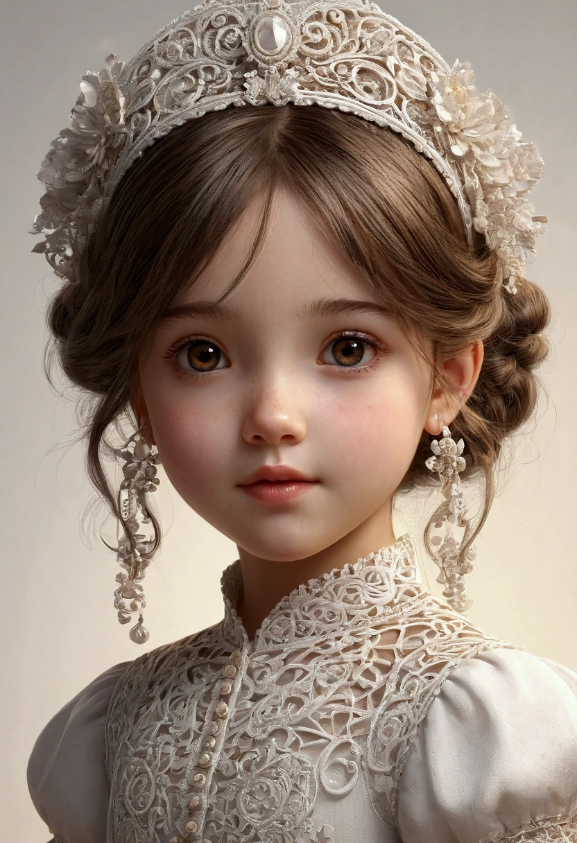 Sweet and tender image of a girl for communion 