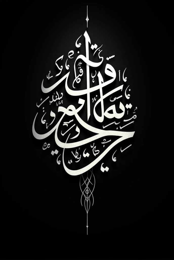 قيامت كا نقشه beautiful writing. White writing with black background 
