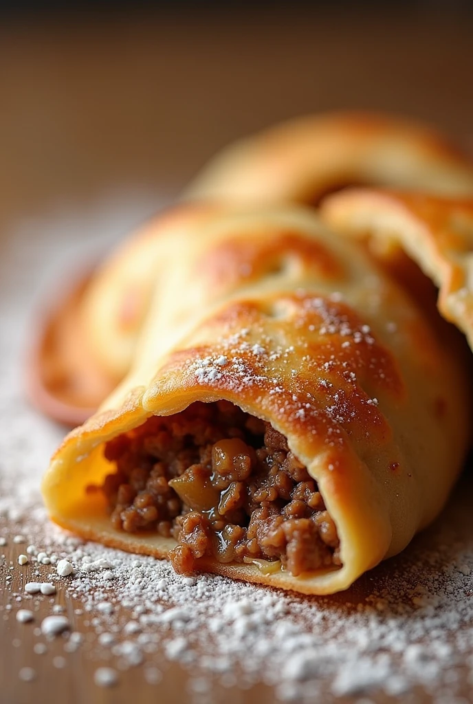 Advertising image of an Argentine meat empanada