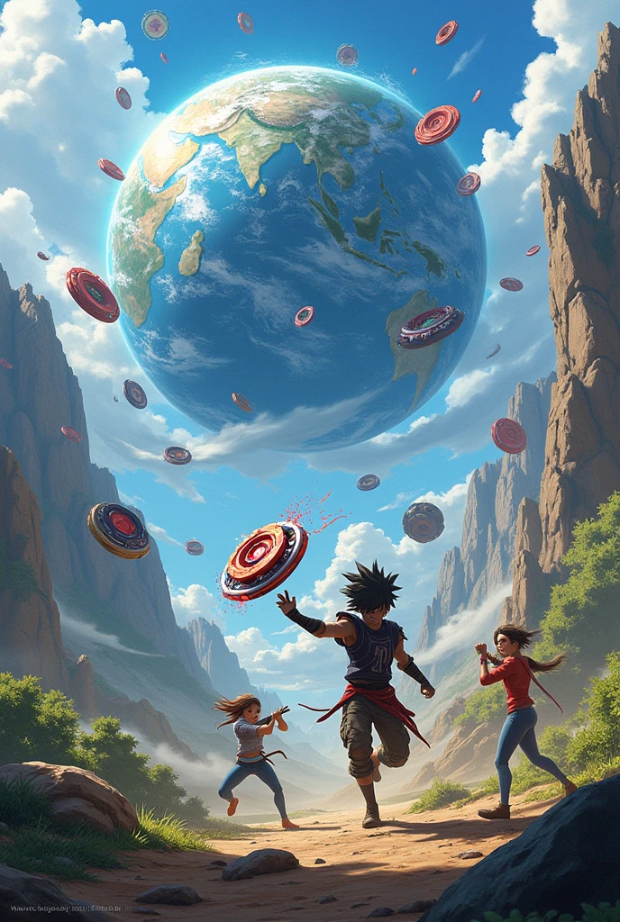 Make a Beyblades on the earth 
