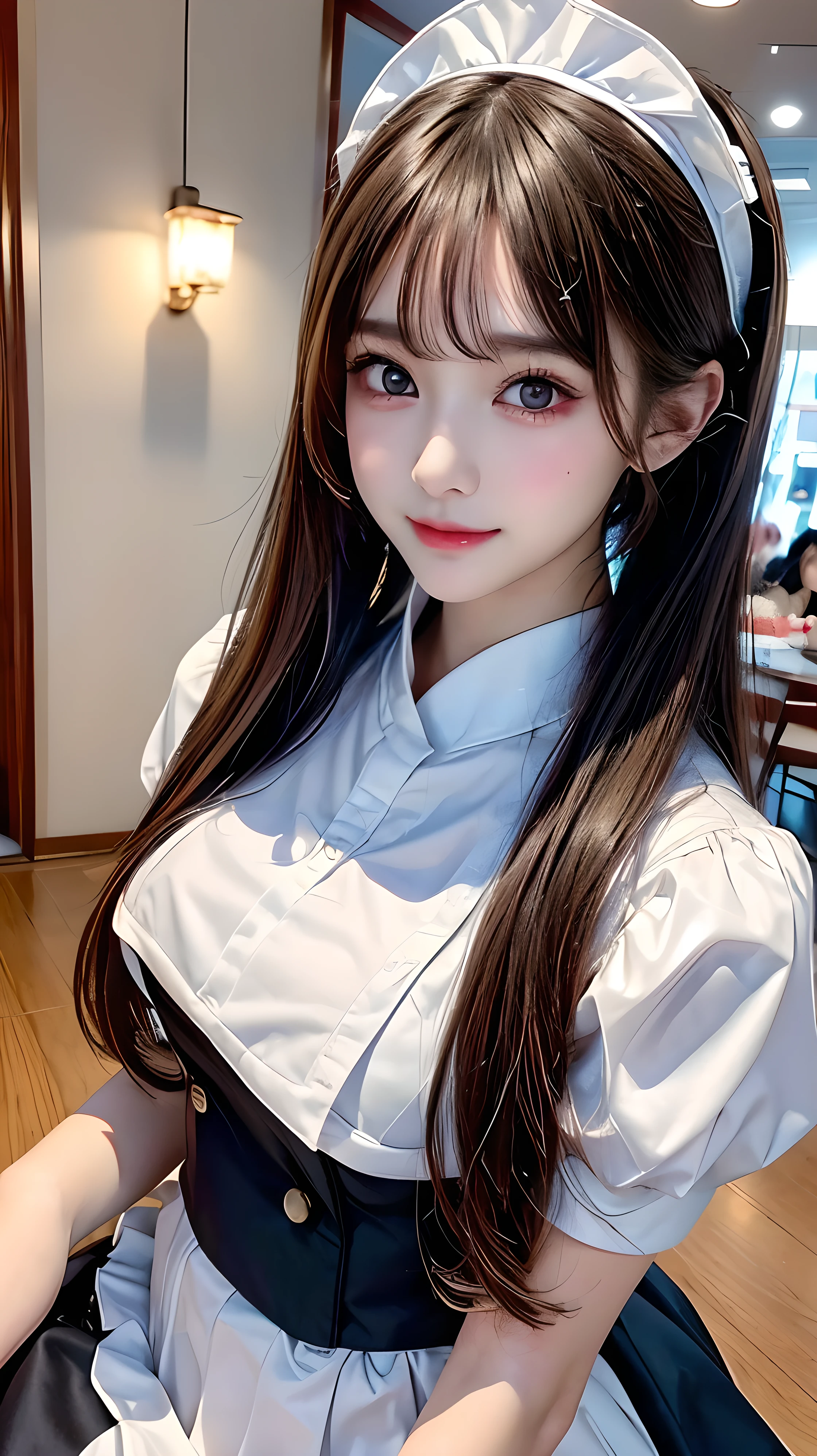 (masterpiece,best quality:1.4),(8k,raw photo,photo realistic:1.2),UHD, ,(shiny skin:1.4),detailed skin,detailed face,detailed eyes,(beautiful sparkling eyes:1.2),Symmetrical eyes,Detailed ear,1girl,natural make-up,(((Japanese idol))),((beautiful Japanese)),(face of the Golden Ratio),Detailed Background,Beautiful shiny hair,Twintails)),,(((cute teen maid))),((Average teen breasts)),,upper body,(Detailed Lolita Maid Outfits,rs),,,Professional Lighting,,(Very detailed ,cute uniforms design,online shopping,LUMINE® Market,),,cute Instagram Style,,Dynamic angle,(Detailed Akihabara Maid Cafes,Great location),sakuragun,