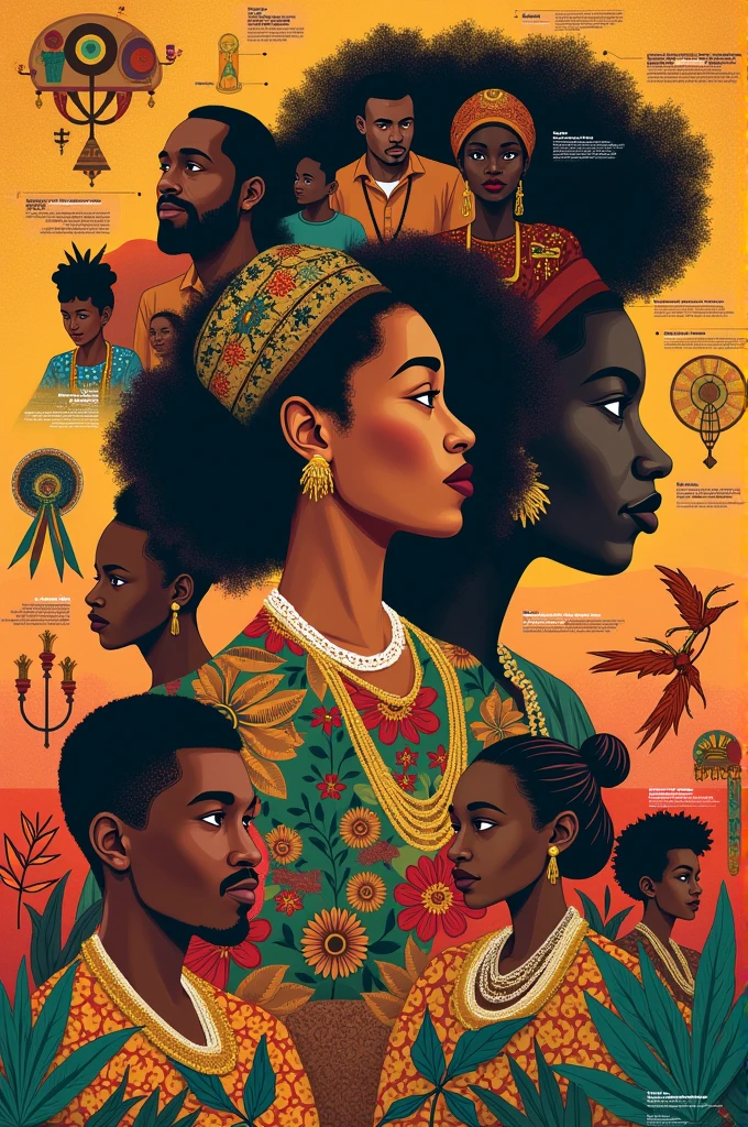 Make an infographic about African diaspora in drawing