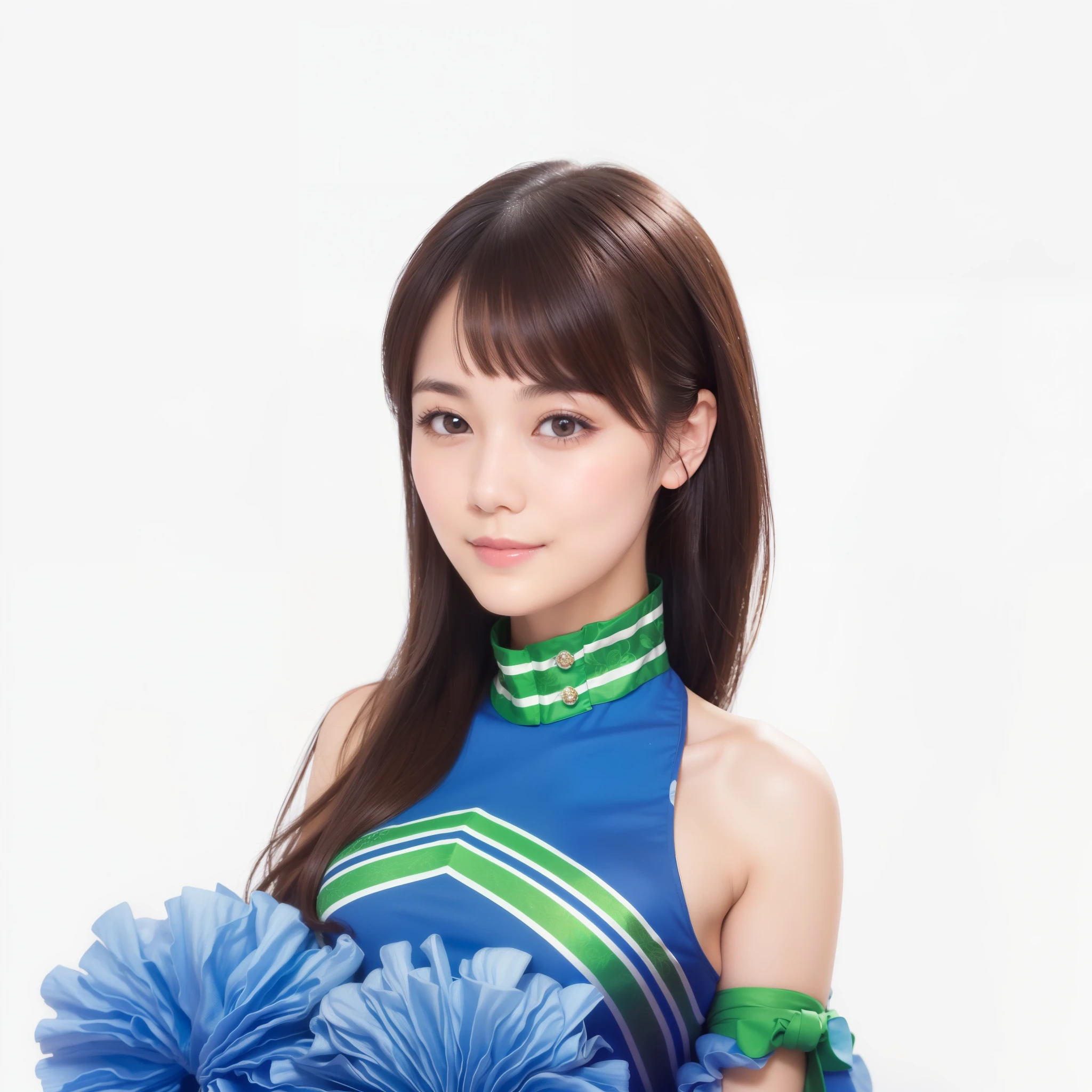 (high resolution:1.5), (masterpiece:1.5), very detailed, best quality, 8k, ((1 girl)), (Cute Japanese woman), cute 2 beauty, (medium breasts:1.5), detailed face, Beautiful and elegant face, cute face, (Round face:1.4), thin lips, natural bangs, arched eyebrows, well-groomed eyebrows, (big eyes with a good balance between the left and right sides), cute eyes, beautiful eyes, beautiful thin nose, beautiful face line, (beautiful skin), medium Hair, Brunette hair, black hair, (natural bangs), (looking at the camera with a Gentle smile), smooth skin, fair skin, (Beautiful breasts), (Slender body:1.5), ((Beautiful cleavage)), smile,