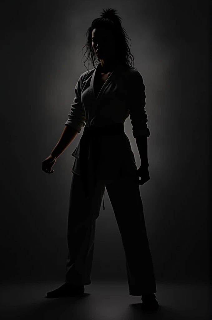 Silhouette of a taekwondo woman who says she has me in love