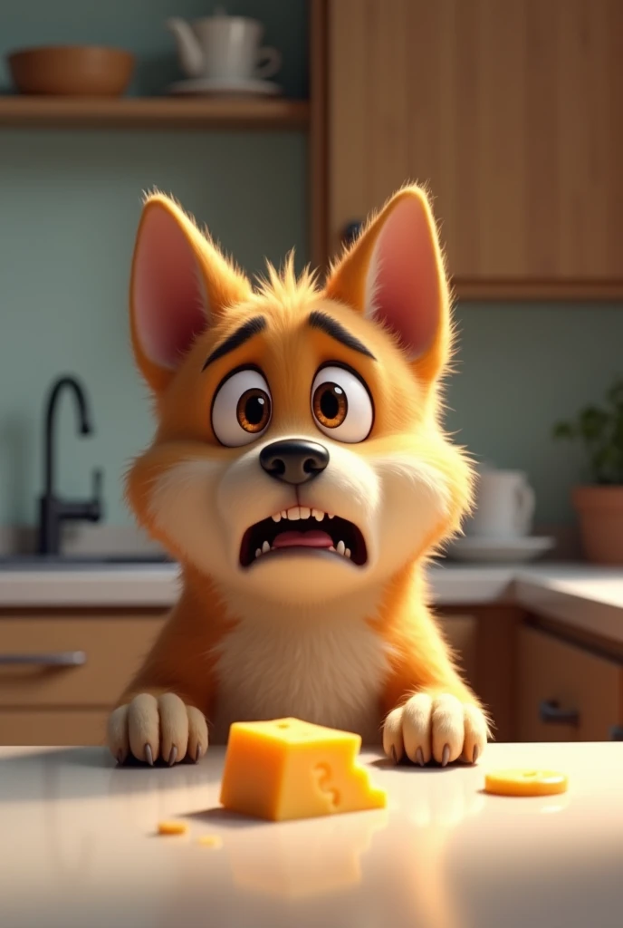 Draw a dog, trying to get a snack,but crying because you can't ( the snack must appear )