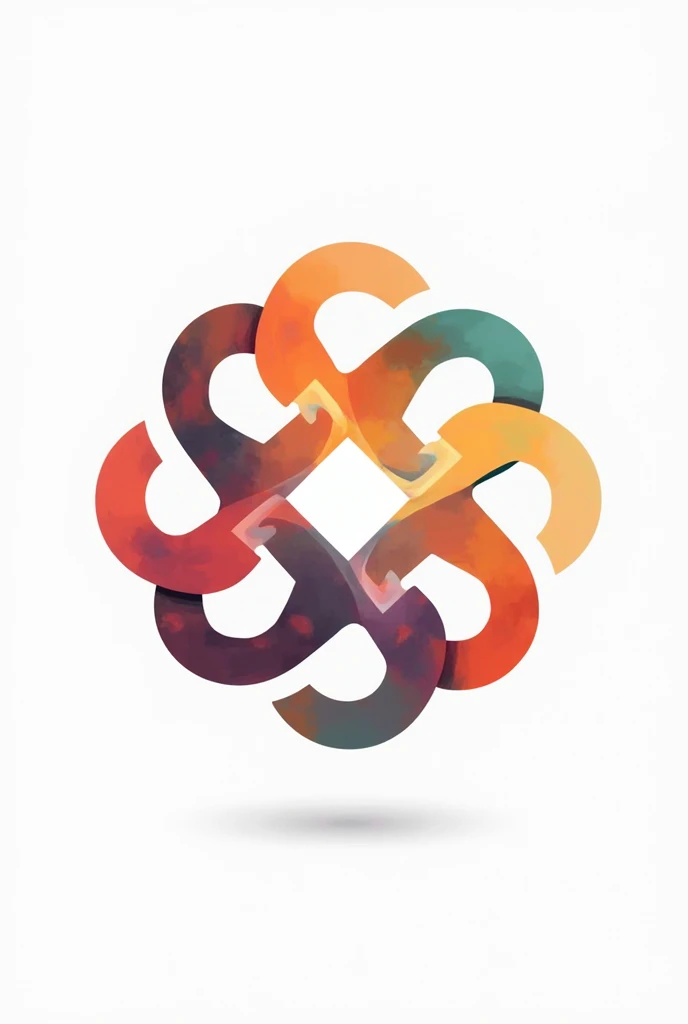 Create a logo with a white background for "Different synergy" with a focus on integration and synergy. Uses soft, interlocking shapes, as Lemniscate, circles or spirals, to represent collaboration and joint growth. The color palette should be varied, highlighting the inclusion and richness that each autistic individual brings. Embed text "Different synergy" with a creative font