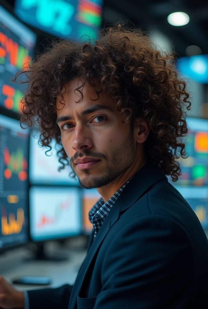 a genius curly haired visionary trader who predicts the chart and manages to be the best trader 