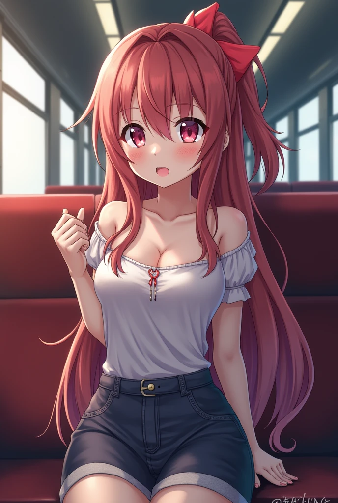 Anime girl having sex with a train