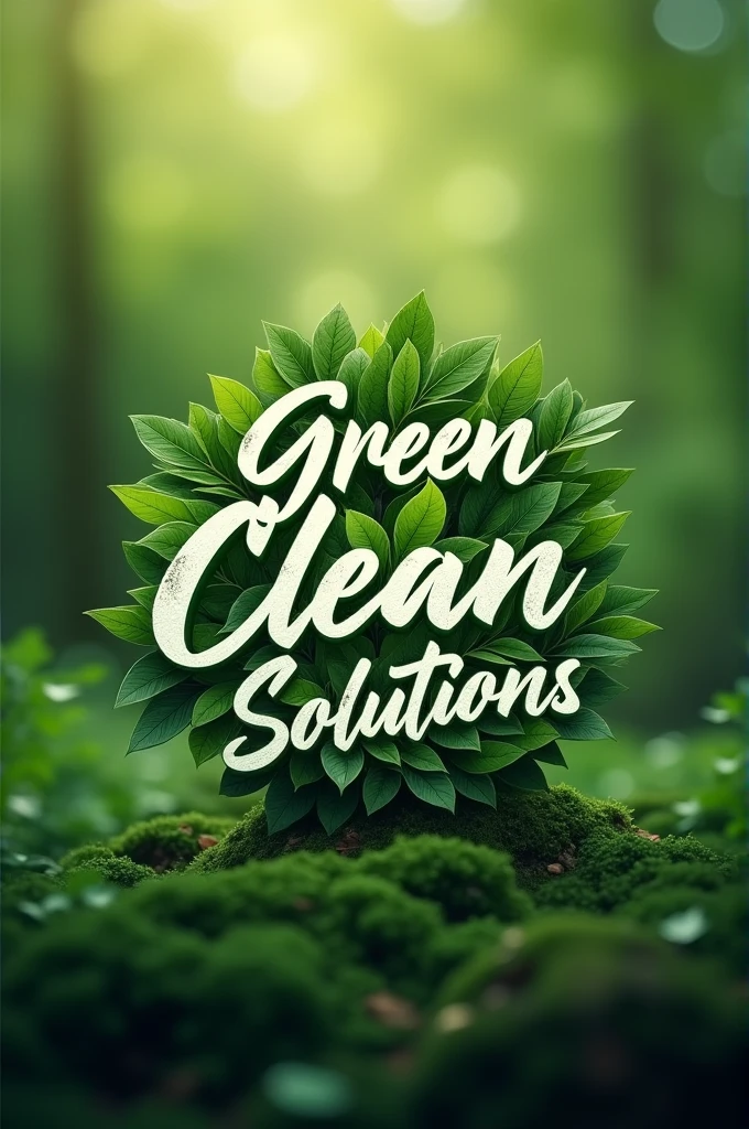 Image or logo of company name Green Clean Solutions written in calligraphy