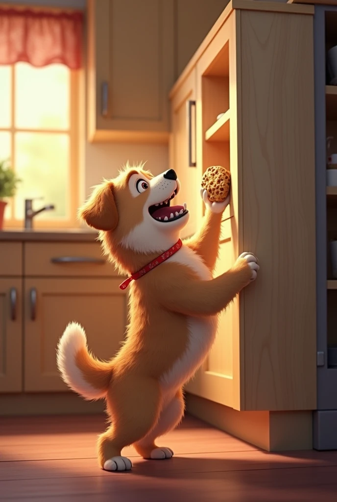 Draw a dog, trying to get a snack,but crying because you can&#39;t ( the snack must appear ) the snack must be in a high cabinet 