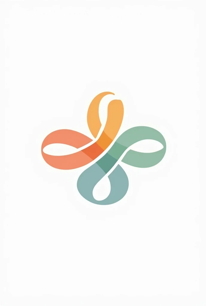 Create a logo with a white background for "Different synergy" with a focus on integration and synergy. Uses soft, interlocking shapes, as Lemniscate, circles or spirals, to represent collaboration and joint growth. The color palette should be varied, highlighting the inclusion and wealth that each autistic and disabled individual brings. Embed text "Different synergy" with a creative font