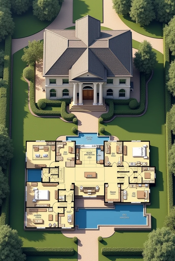 Make a house plan in size 25*5050