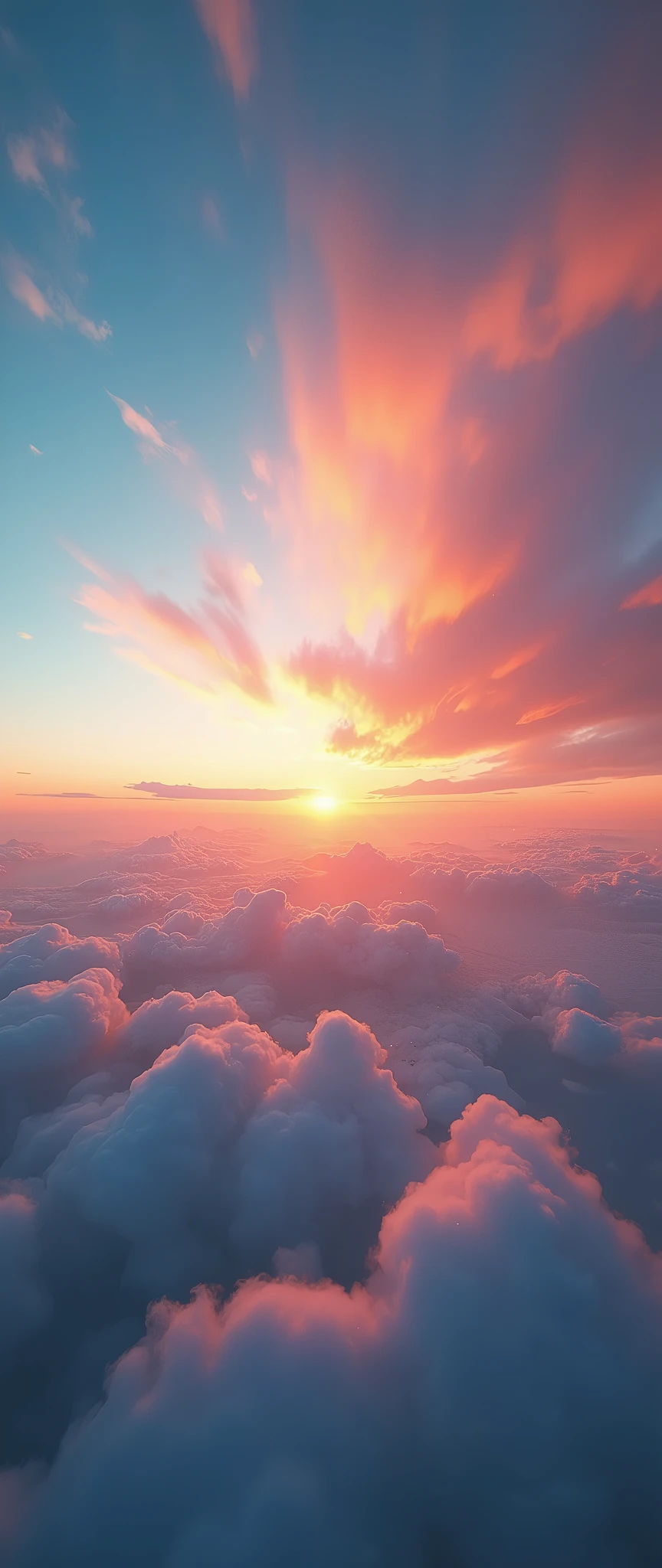 (masterpiece:1.2,Exceptional Quality,mirror-like,Cinematic Experience),8k,wallpaper,(Shooting from above:2.0),Rainbow and Clouds Art,(dynamic:2.0)