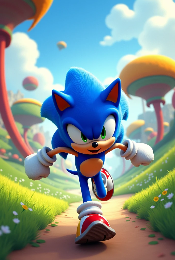 paysage sonic en cartoon